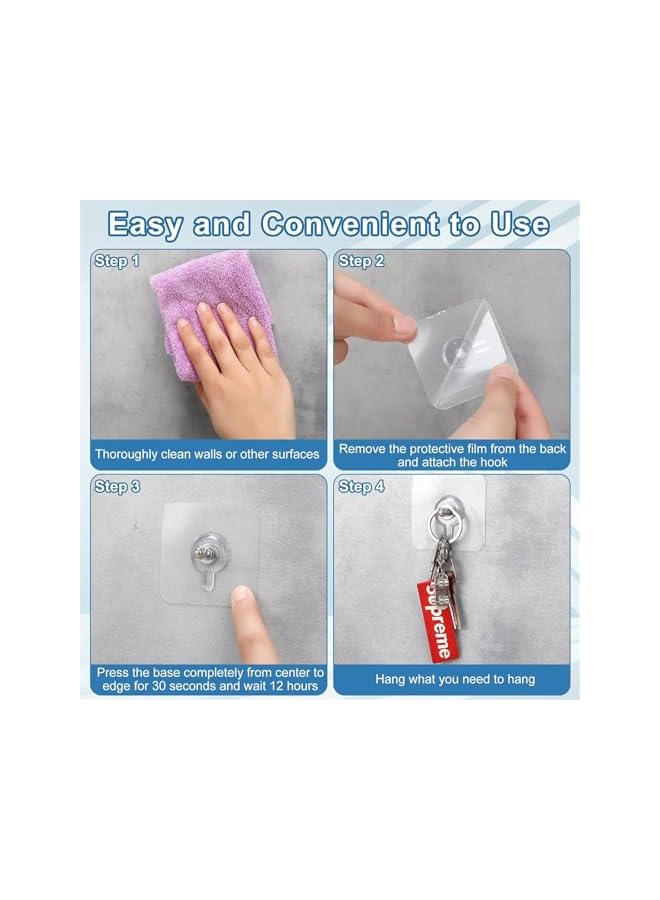 PROMASS promass 20Pcs Self Adhesive Hanging Nails, Wall-Mounted Screw Hook Punch-Free Seamless Screw Waterproof Wall Hook Heavy Duty Sticky Hooks for Kitchen Bathroom Home Office  - Image 3