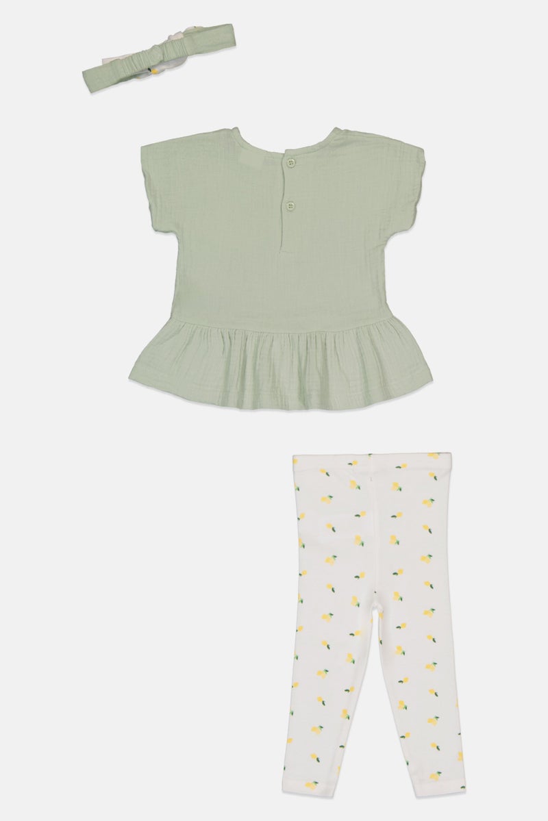 Lily & Jack Toddlers Girl 3 Pieces Crochet Top And Leggings With Headband Set, Multicolor - Image 3