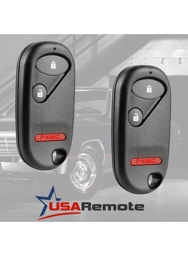 USARemote 2 Key Fob Keyless Entry Remote fits Honda Civic EX LX DX 2001 2002 2003 2004 2005 / Honda Pilot 2003 2004 2005 2006 2007 - Image 2