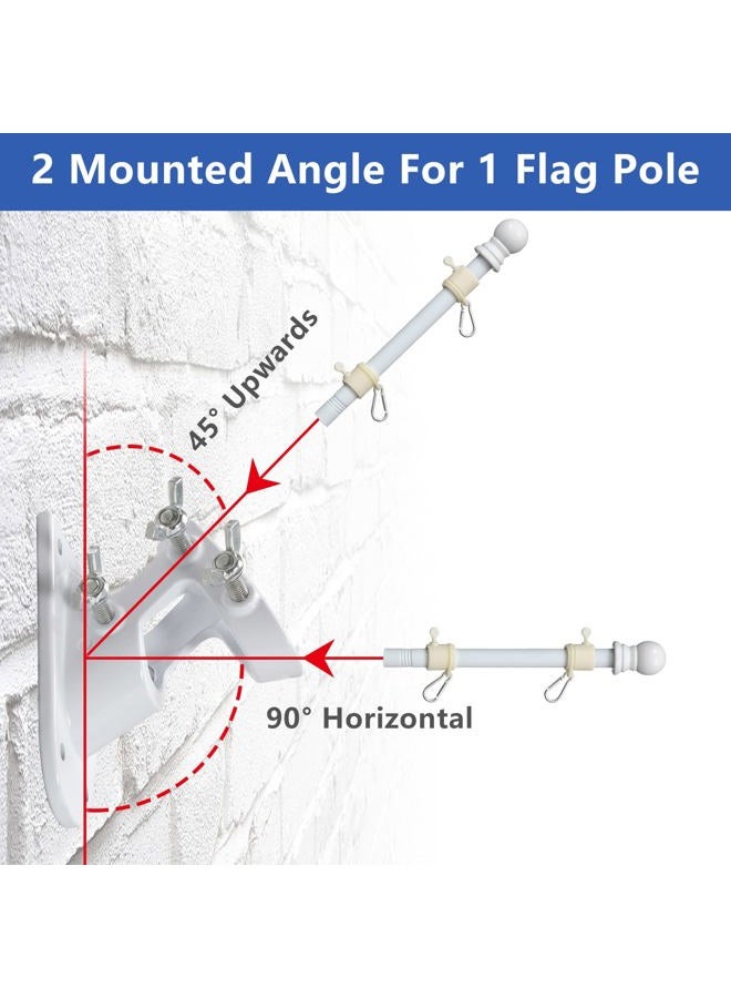 Barcetine White Flag Pole for House with Holder Bracket,5-6ft Tangle Free Flag Poles for Outside House,Heavy Duty House Flag Pole Kit for 3x5 American Flags, Metal Flagpoles Residential for Outdoor Porch Garage - Image 5
