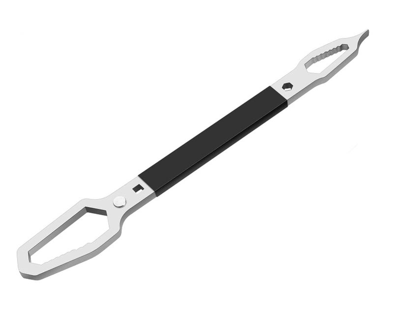 JPT Multifunction Double Head Sink Wrench | Slotted Screwdriver, Crow Bar, Survival Hammer Function | Double-ended Adjustable Wrench Tool | Suitable for 6-13mm Screws & Nuts - Image 3