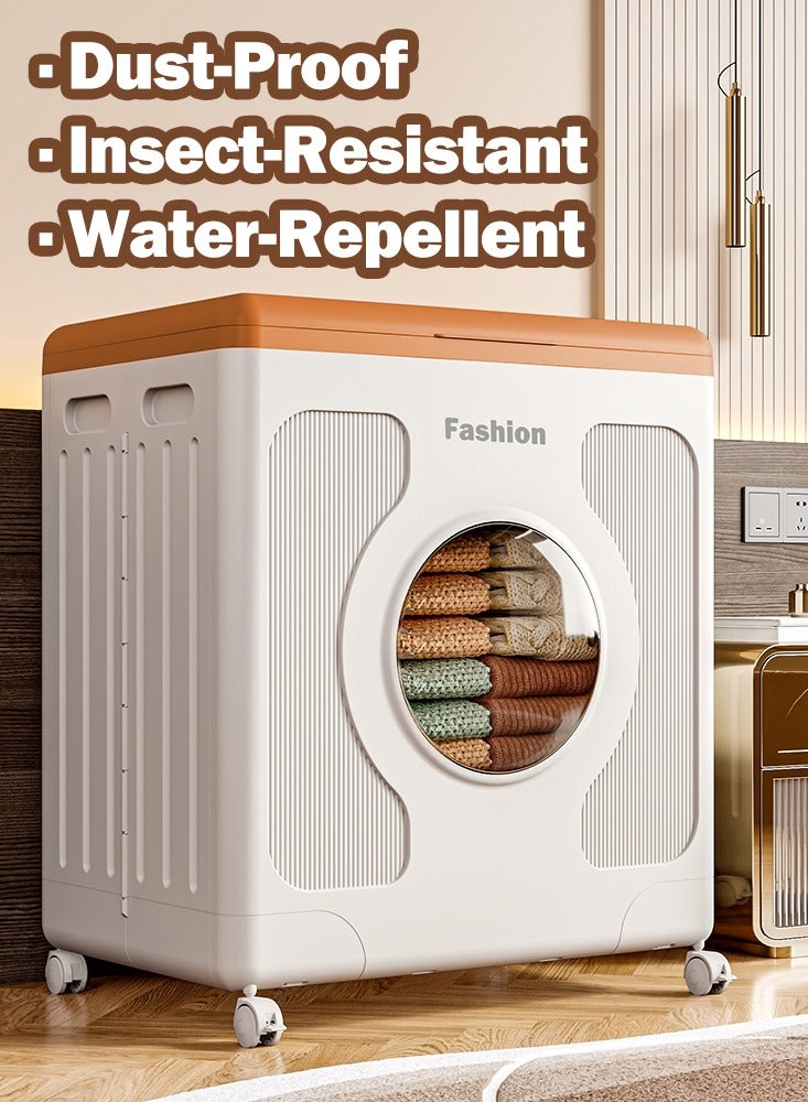 XiuWoo Multifunctional Large Toy Box for Living Room or Bedroom Area - 160L Extra Heavy-Duty Kids Toy Chest Storage with & Wheels, Foldable No Assembly Needed for kids Toys Kids Clothes Quilt - Image 3