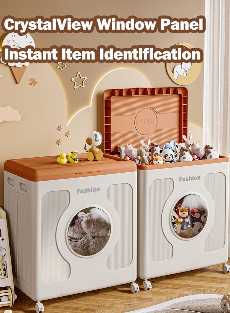 XiuWoo Multifunctional Large Toy Box for Living Room or Bedroom Area - 160L Extra Heavy-Duty Kids Toy Chest Storage with & Wheels, Foldable No Assembly Needed for kids Toys Kids Clothes Quilt - Image 5