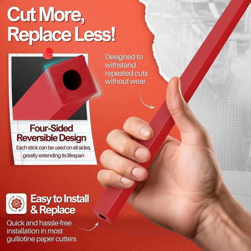 Flexzion 17" A3 Cutting Stick Replacement, Stack Paper Cutter Trimmer Blade Rubber Pad for Heavy Duty Professional Industrial Guillotine Stack Desktop, 17 inch Trimming Machine Accessories Parts - Image 4