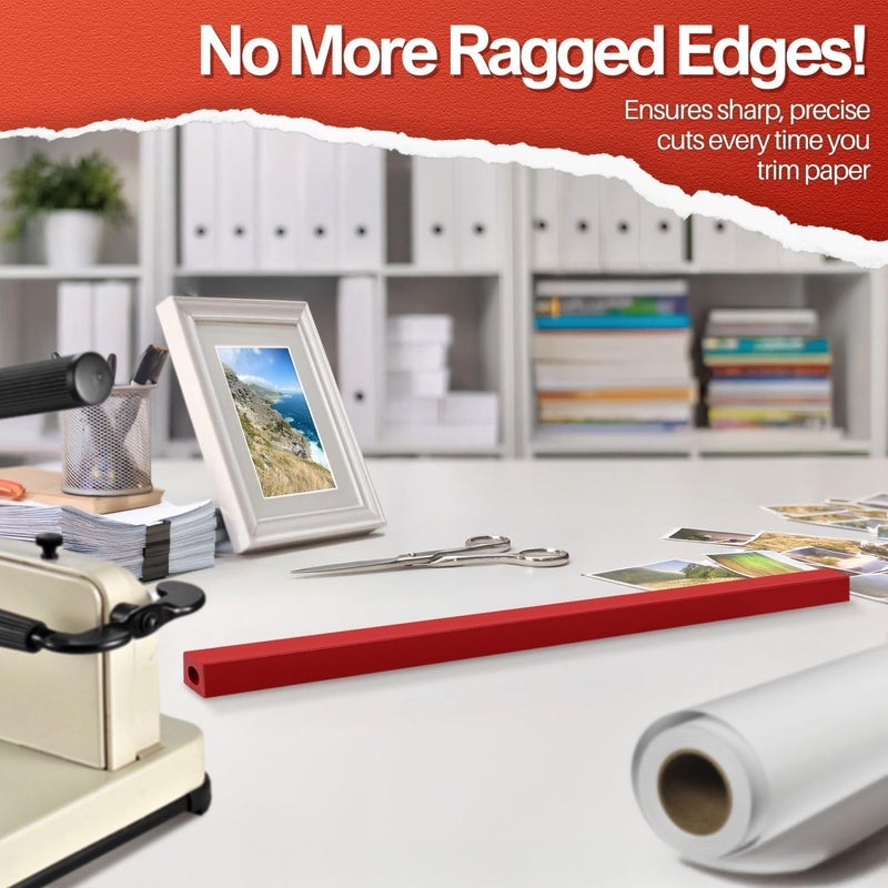 Flexzion 17" A3 Cutting Stick Replacement, Stack Paper Cutter Trimmer Blade Rubber Pad for Heavy Duty Professional Industrial Guillotine Stack Desktop, 17 inch Trimming Machine Accessories Parts - Image 2