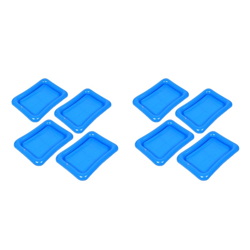 8 pcs Inflatable Sand Tray: Kids Floating Pool Interactive Fishing Game Toy Holder Bathtub Blow Up Ice Serving for Outdoor - Image 1