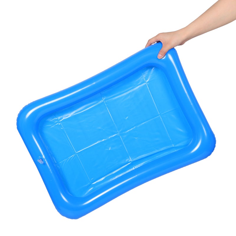 8 pcs Inflatable Sand Tray: Kids Floating Pool Interactive Fishing Game Toy Holder Bathtub Blow Up Ice Serving for Outdoor - Image 5