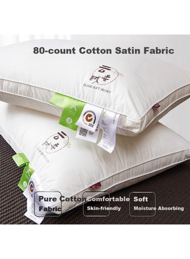 Yalu Class A Pure Cotton Pillow, Cervical Pillow For Adults, Double-sided Three-dimensional Pillow Core For Home Use, 48*74cm, One Pair, High Pillow - Image 2
