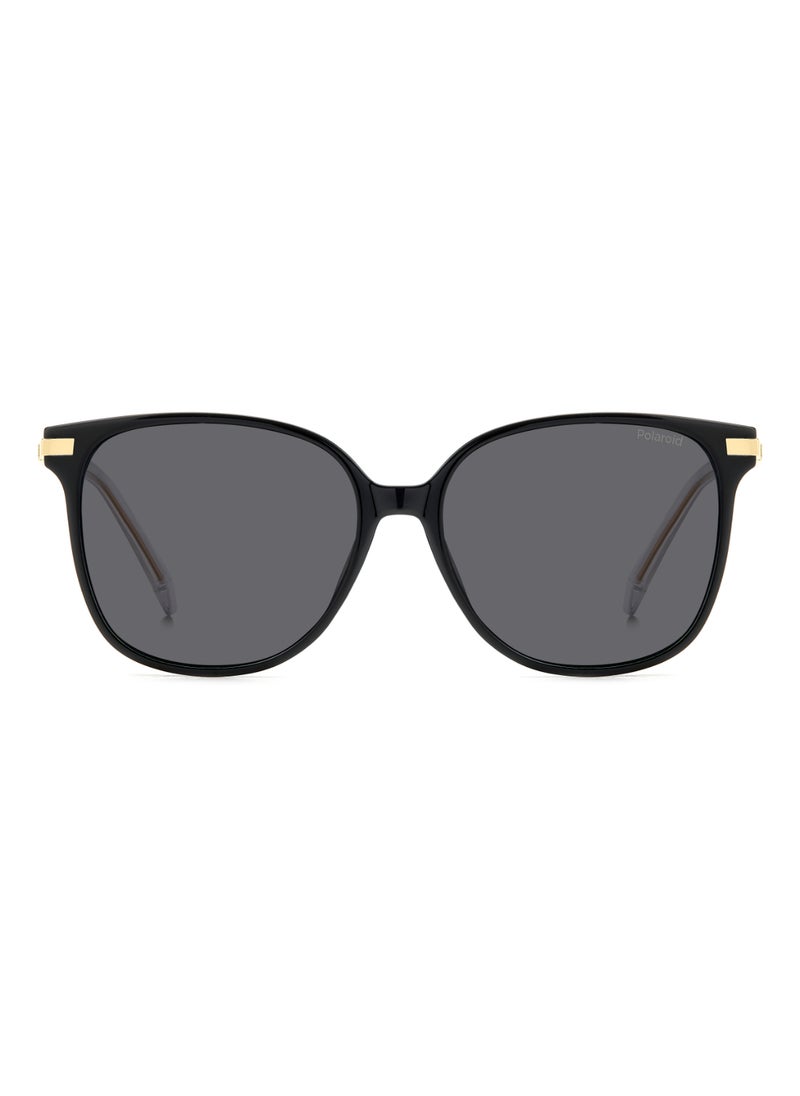 Polaroid - Women's Polarized Square Shape Metal Sunglasses Pld 4170/G/S/X Grey 50 - Lens Size: 49.6 Mm - Gold Grey - Image 1