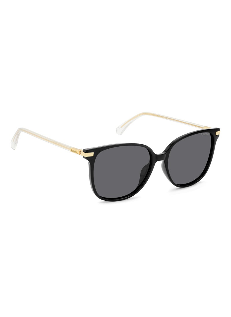 Polaroid - Women's Polarized Square Shape Metal Sunglasses Pld 4170/G/S/X Grey 50 - Lens Size: 49.6 Mm - Gold Grey - Image 1