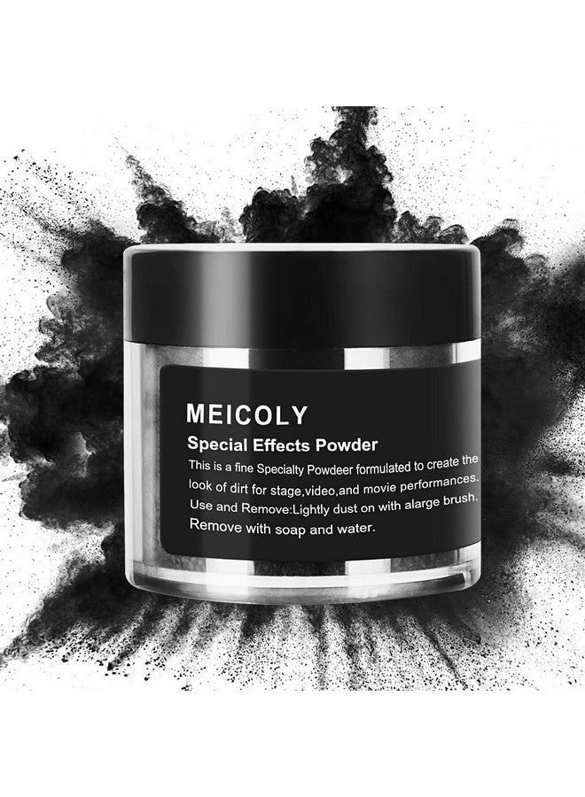 MEICOLY MEICOLY Black Special Effects Powder,Ultrafine Loose Dirt Powder for Stage,Video and Movie Performances,Professional Special Effect Makeup Powder for Halloween,Charred Ash,0.88Oz  - Image 1