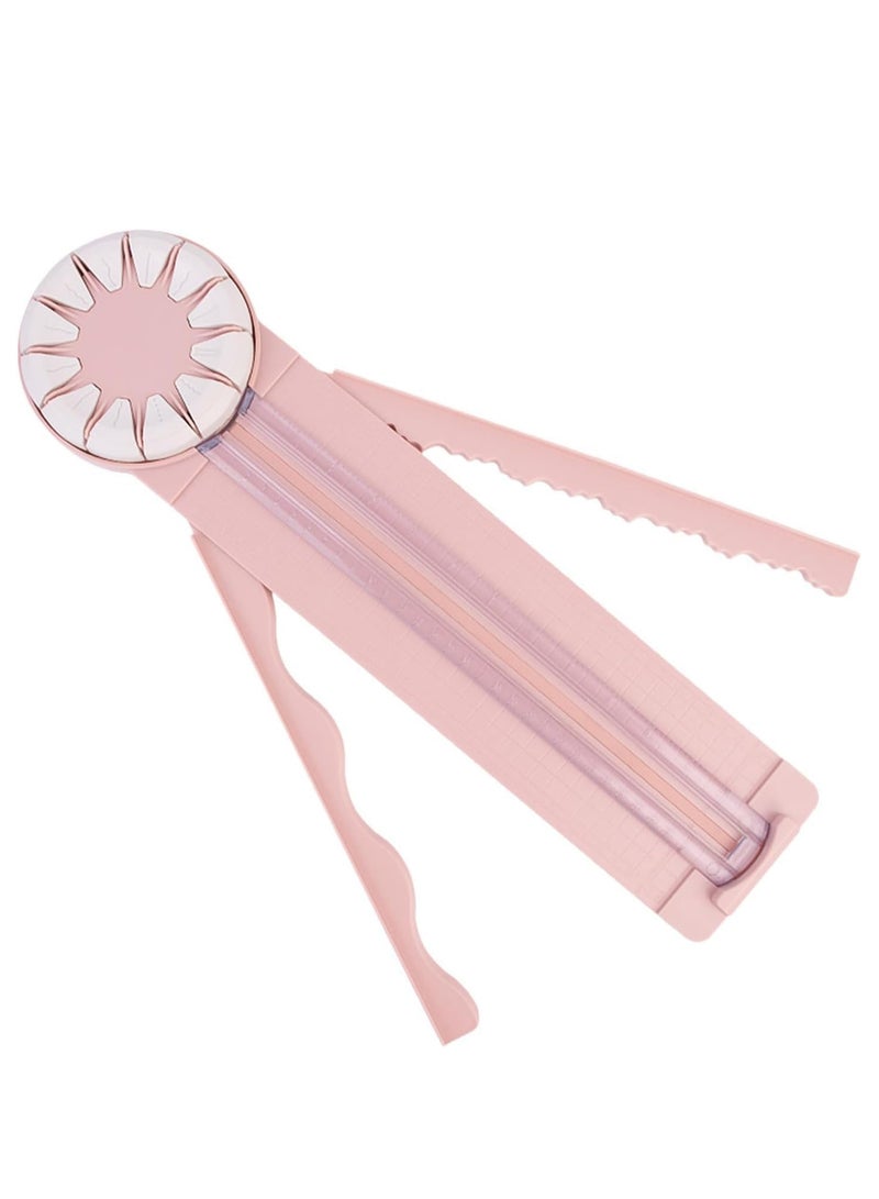 Paper Cutting Machine, 12-In-1 Multi-Function Cutting Machine Paper Cutting Machine, Equipped With Pink Size Scrapbook, Photo Card, Gift Packaging - Image 2