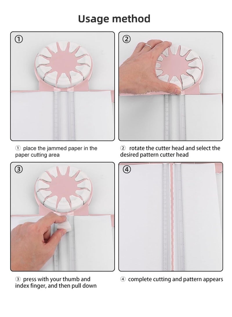 Paper Cutting Machine, 12-In-1 Multi-Function Cutting Machine Paper Cutting Machine, Equipped With Pink Size Scrapbook, Photo Card, Gift Packaging - Image 4