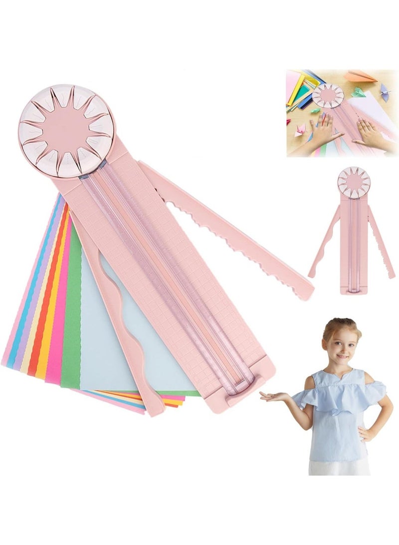 آلة قطع الورق ، 12 في 1 آلة قطع ورقة القطع متعددة الوظائف ، مجهزة بكتاب قصاصات الحجم الوردي ، بطاقة الصور ، عبوات الهدايا - Image 1