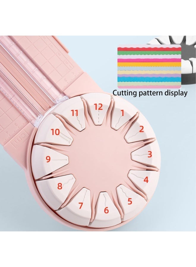 آلة قطع الورق ، 12 في 1 آلة قطع ورقة القطع متعددة الوظائف ، مجهزة بكتاب قصاصات الحجم الوردي ، بطاقة الصور ، عبوات الهدايا - Image 2