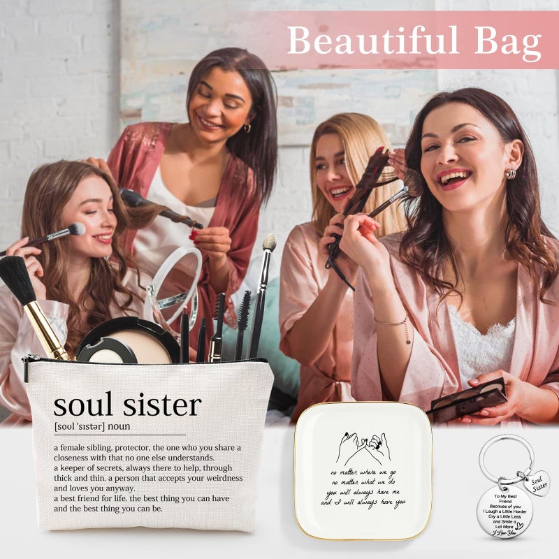 Looca Best Friend Birthday Gifts for Women Friendship Gifts for Women Bestfriend Birthday Gift for Best Friend Woman Bestfriend Gift Ideas with Cup Bag Candle Keychain for Soul Sister Bestie BFF - Image 4