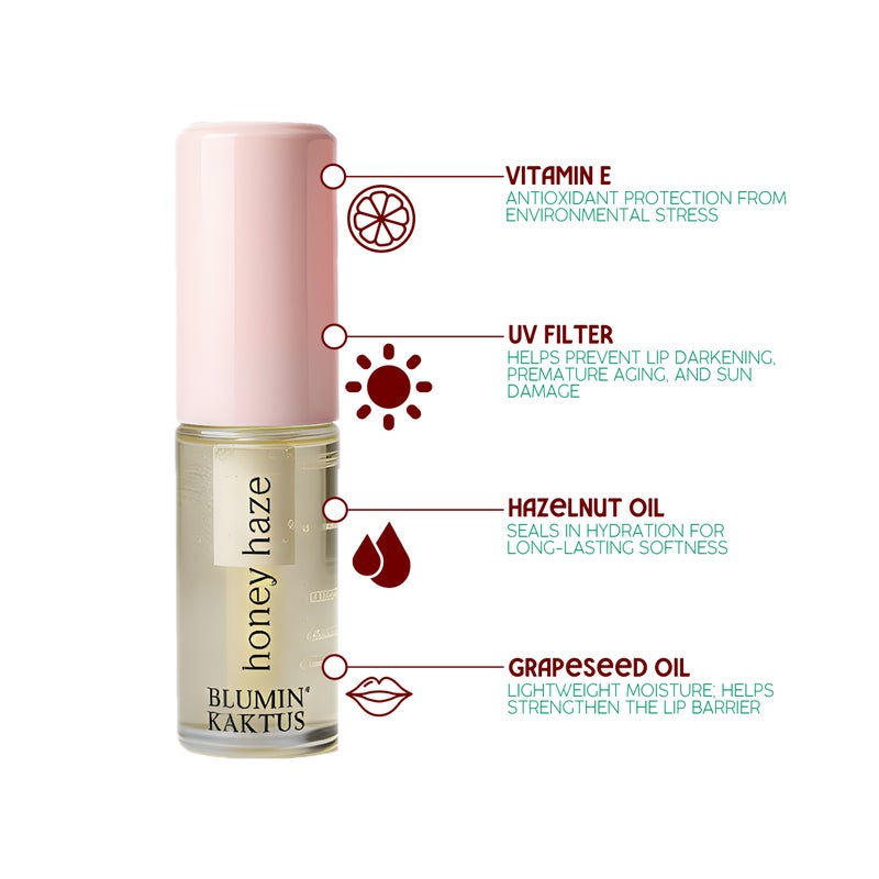 blumin kaktus Blumin’Kaktus Glaze Guard Lip Oil SPF – Honey Haze – Warm Honey-Gold, 6 ml - Image 3