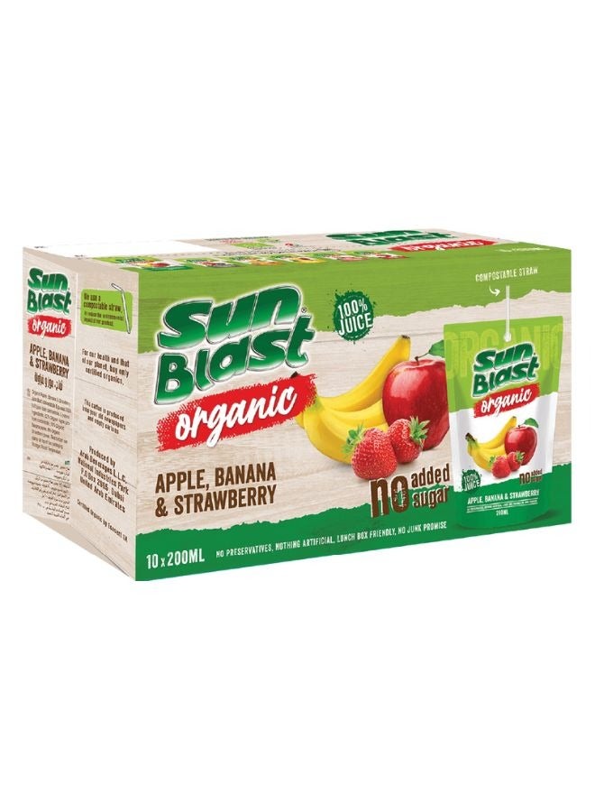 Sunblast عصير طبيعي عضوي نقي من التفاح والموز والفراولة - Image 1