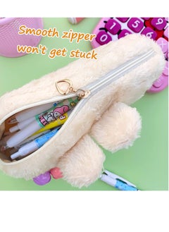 KASTWAVE Kawaii Pencil Pen Case, Big Capacity Pen Bag Box, Cartoon Animal Creative Pencil Cases Boxes, Suitable for Teen Girls Adults (Beige Bunny)  - Image 3