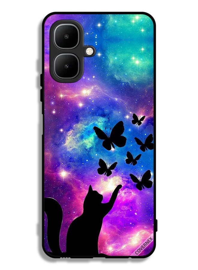 Covernex Tecno Pop 10 Protective Case Cover Cat & Butterflies