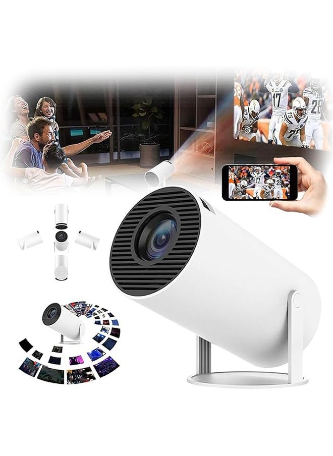 Generic - Mini Projector HY300 4K 1080p Portable Projector 120 ANSI Smart Projector with 5G WiFi Android 11.0 130 Inch Screen Outdoor Home Video Projector 180 Degree Flip Round Design - Image 1