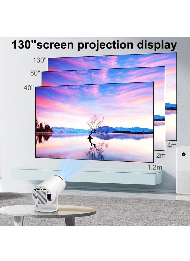 Generic - Mini Projector HY300 4K 1080p Portable Projector 120 ANSI Smart Projector with 5G WiFi Android 11.0 130 Inch Screen Outdoor Home Video Projector 180 Degree Flip Round Design - Image 1
