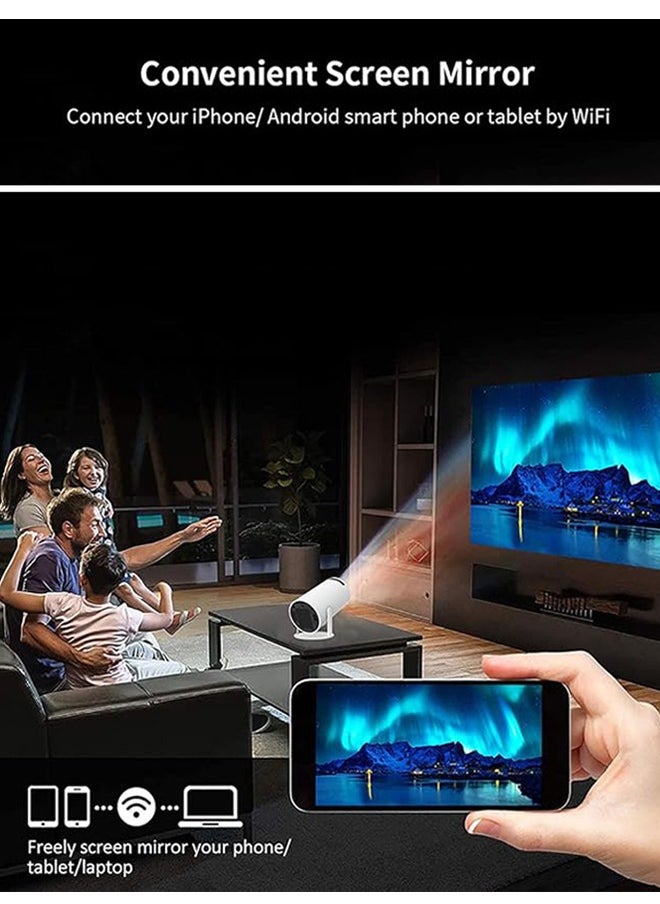Generic - Mini Projector HY300 4K 1080p Portable Projector 120 ANSI Smart Projector with 5G WiFi Android 11.0 130 Inch Screen Outdoor Home Video Projector 180 Degree Flip Round Design - Image 1