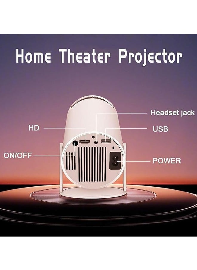 Generic - Mini Projector HY300 4K 1080p Portable Projector 120 ANSI Smart Projector with 5G WiFi Android 11.0 130 Inch Screen Outdoor Home Video Projector 180 Degree Flip Round Design - Image 1