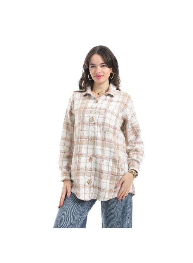 Master Jeans Women's Plaid Button-Down Shirt, Oversized Fit - Image 1
