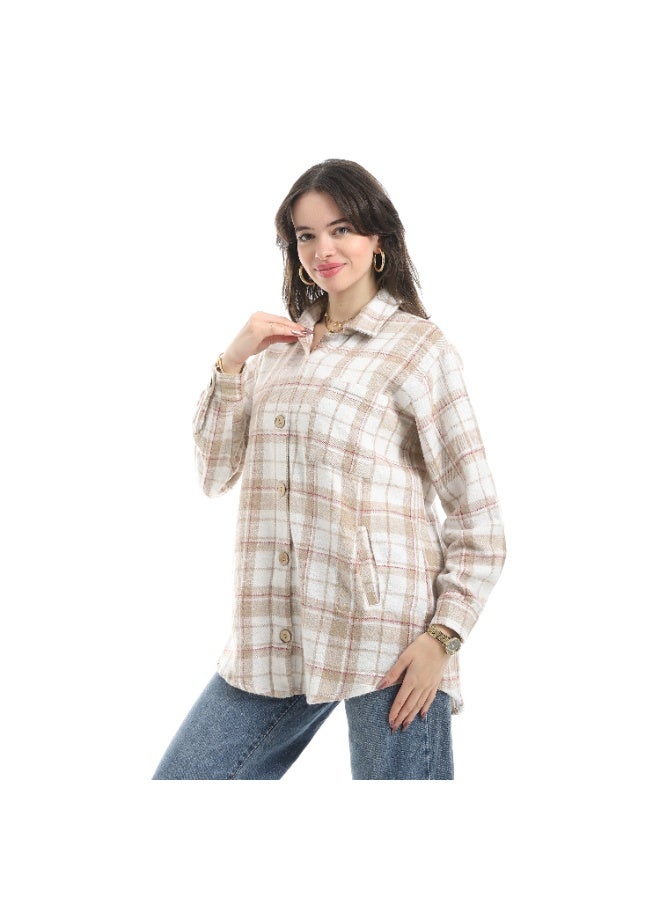 Master Jeans Women's Plaid Button-Down Shirt, Oversized Fit - Image 2