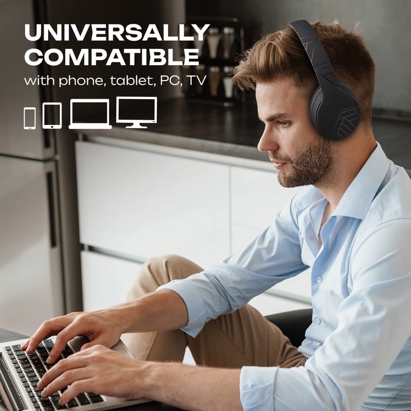 PowerLocus Wireless Bluetooth Headphones, Over Ear Headphones with Microphone, 50H Playtime, HiFi Stereo Sound, Deep Bass, Soft Earmuffs, Foldable Lightweight Headphones for Travel/PC/Cell Phone - Image 3