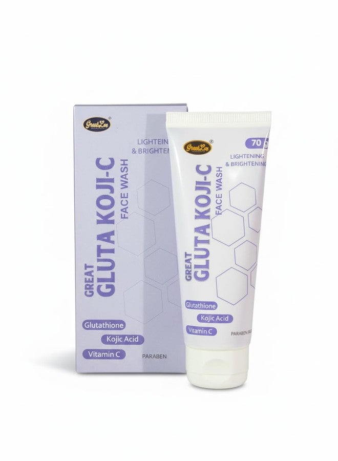 Great Gluta Koji-C Face Wash with Glutathione, Kojic Acid, Vitamin C, Lightening & Brightening, Reduces Dark Spots, Promotes Healthy Glow, Paraben Free - 70g - Image 1