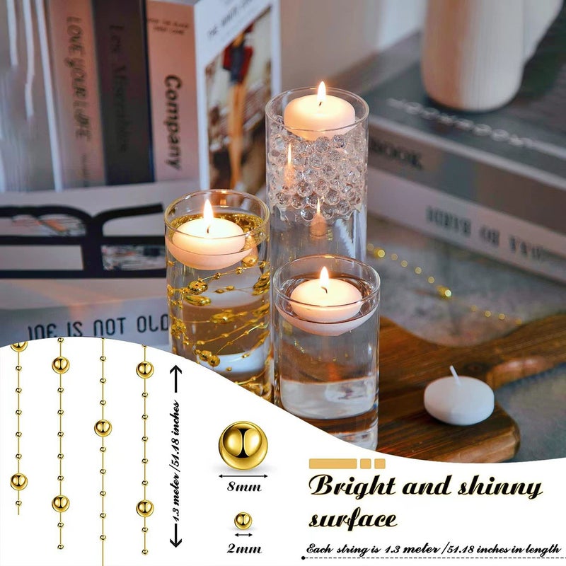 UDU 12 Set Glass Vases for Centerpieces with 24 White Floating Candles 80000 Vase Filler 6 Pearl String Party Event Home Wedding Centerpieces for Tables Decorations - Image 4