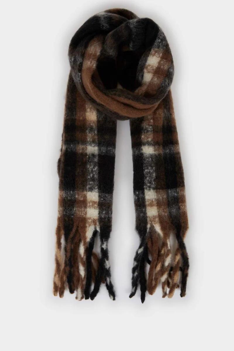ديفاكتو Boy Plaid Woven Scarf