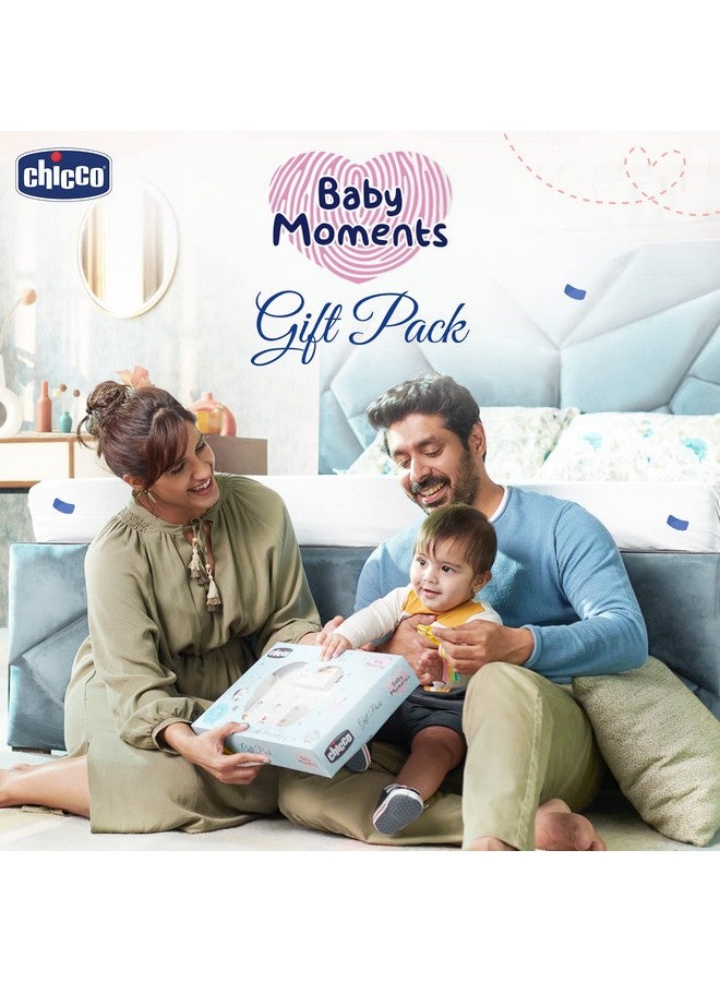 Chicco Baby Moments Baby Essentials Gift Pack (Blue) With 5 Baby Skin & Haircare Products | Baby Care Gift Set For Newborn Baby Shower, New Parents, And Birthdays | Phenoxyethanol Free  - Image 2