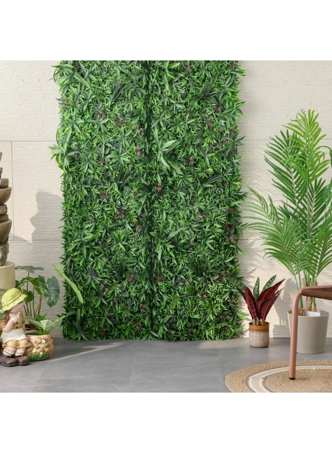 DANUBE HOME سياج صناعي محمي من الأشعة فوق البنفسجية لشاشة خصوصية مزيفة للحديقة، الشرفة، الفناء وزينة الجدران لوحة شجيرة خضراء واقعية داخلية وخارجية 100x100 سم - Image 4