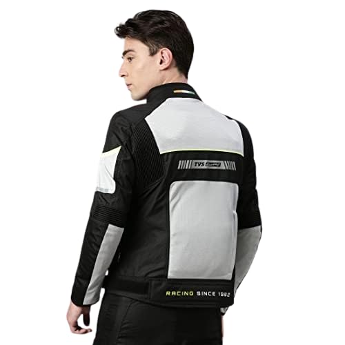 TVS Riding Jacket with Impact Resistance& High Abrasion, Challenger 3-Layer with All Weather Adaptability, CE Level 2 Armour Protection- Bike Jackets for Men, Tailored Comfort - (Grey-XL) - Image 3