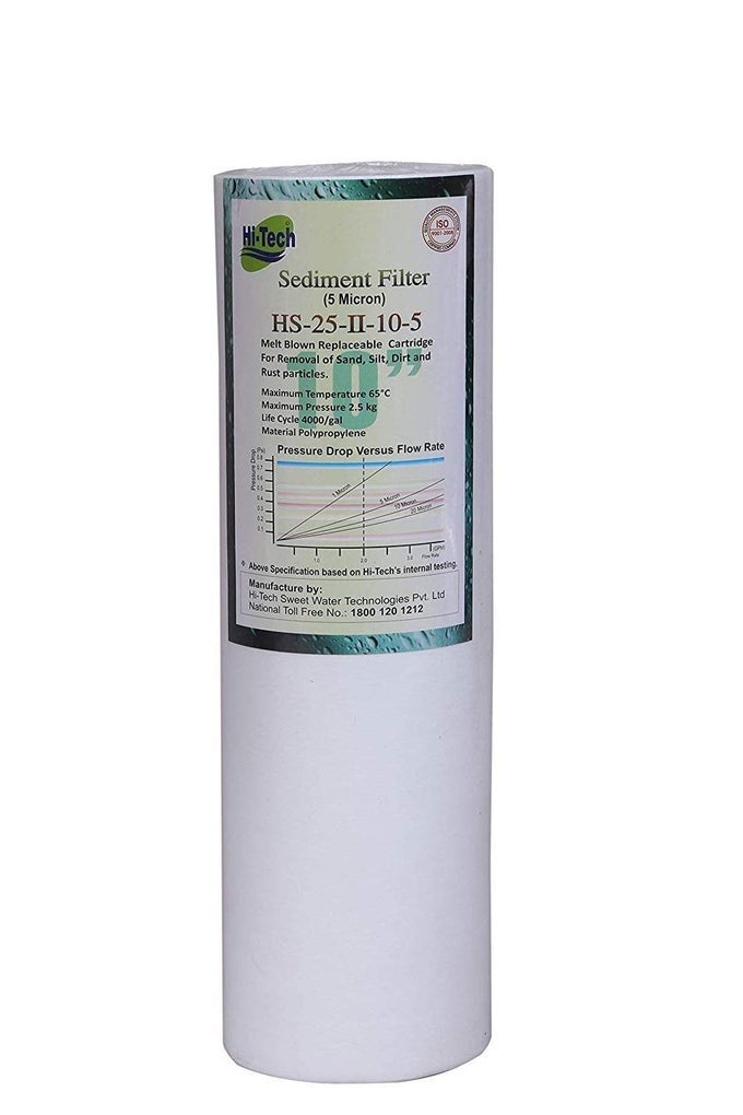 MELT BLOWN REPLACEABLE CARTRIDGE 10 IN 5 MICRON 2.8 DIA SEDIMENT FILTER FOR ALL TYPES OF WATER PURIFIERS