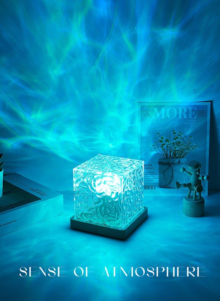 Furtey 16 Colors Water Ripple Night Light Creative Bedside Flame Atmosphere Light Romantic Table Lamp Gift Starry Sky Projection Light - Image 5