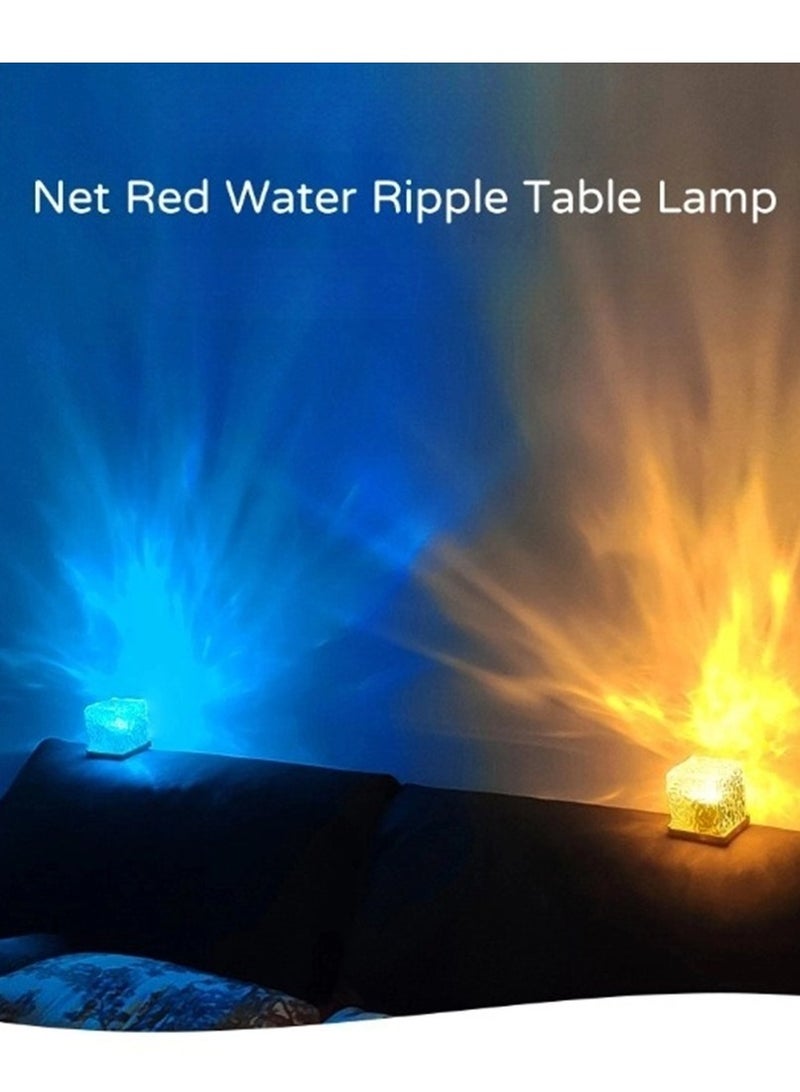 Furtey 16 Colors Water Ripple Night Light Creative Bedside Flame Atmosphere Light Romantic Table Lamp Gift Starry Sky Projection Light - Image 4