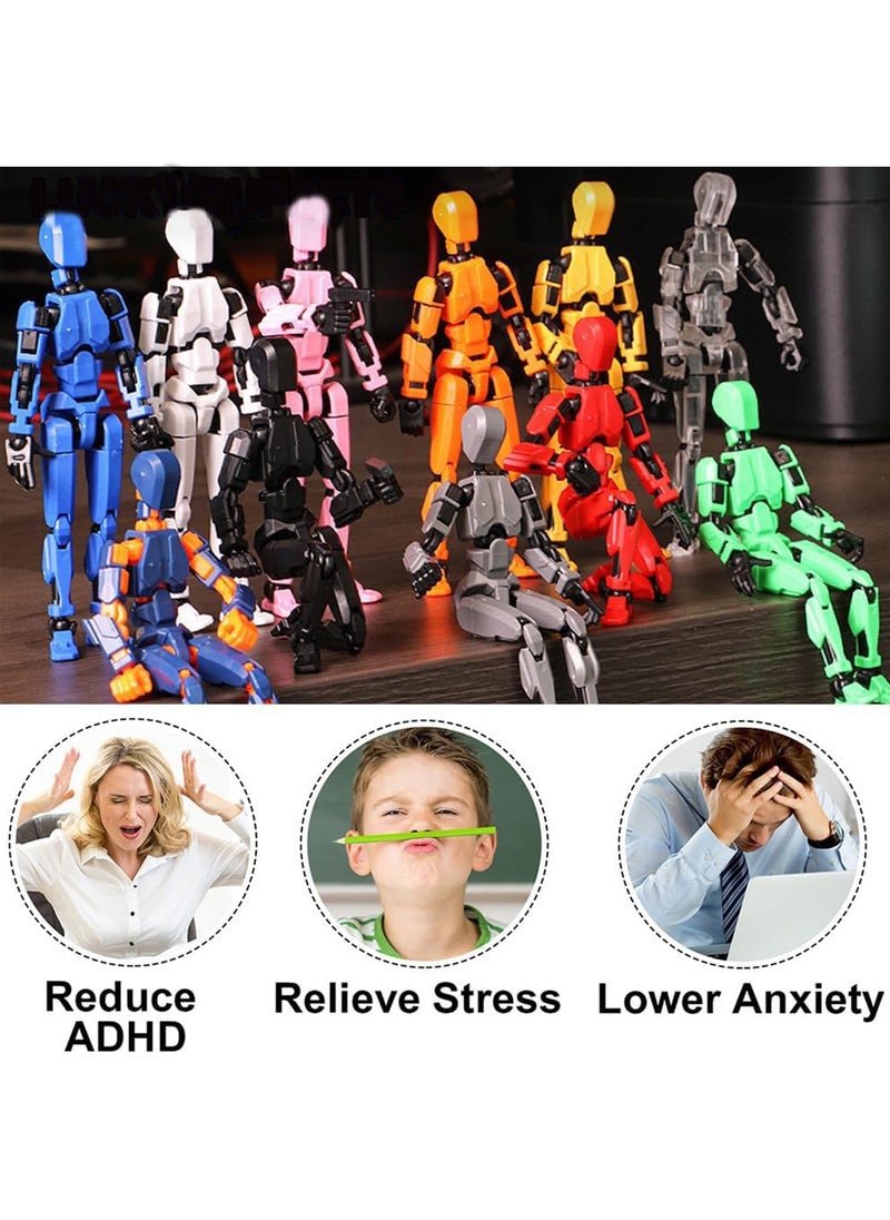 Splendors 3D Printing Multi-joint Figure Toys Flexible Joints Action Figure Assembling Toy Robot Puppet Knickknacks Creative Toys Pack Of 8 For Children Kids Perfect Gift  - Image 3
