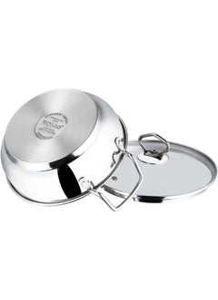 VINOD Stainless Steel Kadhai/Cooking Pot with Glass Lid - 2.7 Litre, 24cm  - Image 2