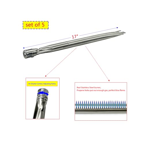 Direct store Parts Kit DG257 Replacement for Ducane 5 Burner 30500701/30500097 Gas Grill Repair Kit Stainless Steel Burners & Heat Plates - Image 3