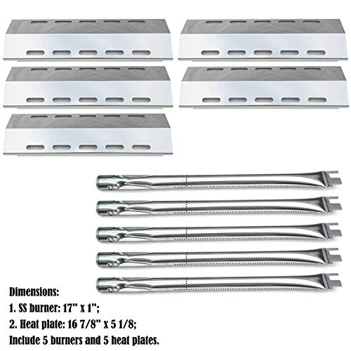 Direct store Parts Kit DG257 Replacement for Ducane 5 Burner 30500701/30500097 Gas Grill Repair Kit Stainless Steel Burners & Heat Plates - Image 2
