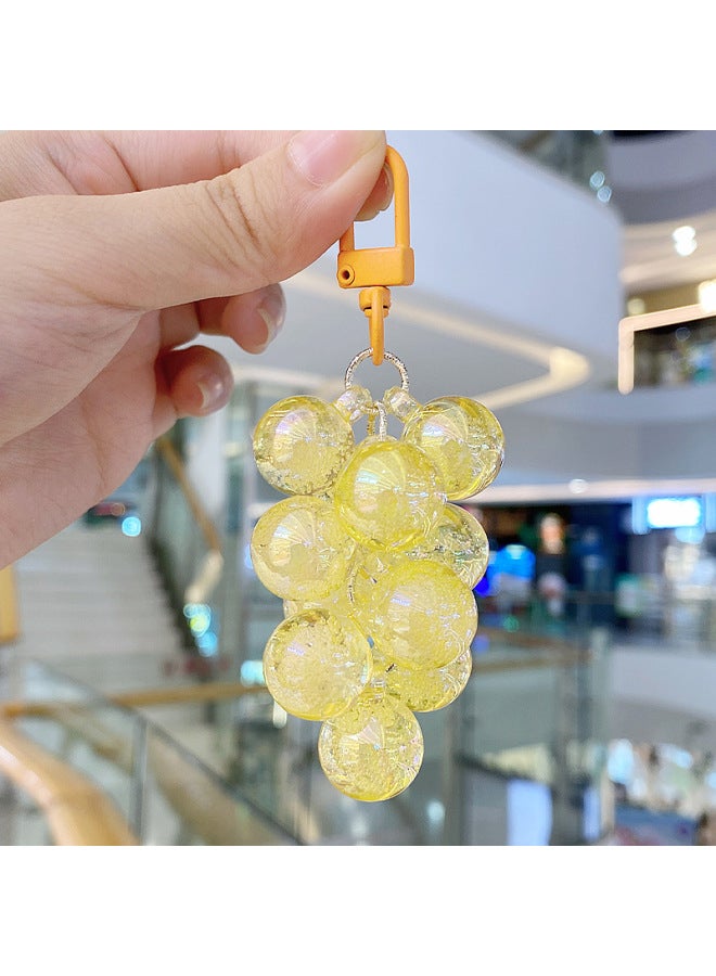 Cute And Exquisite Crystal Grape Keychain For Women, Creative Bag Pendant, Car Keychain, Small Gift Pendant