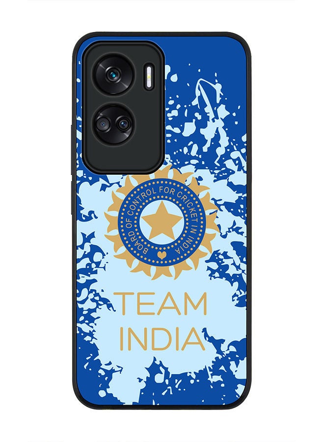 Stylizedd Rugged Black edge case for Honor 90 Lite  5G  Honor X50i 5G, Slim fit Soft Case Flexible Rubber Edges Anti Drop TPU Gel Thin Cover -  Team India - Image 1