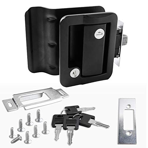 Leisure Locks RV Travel Trailer Entry Door Lock Polar Black Paddle Deadbolt - Image 1