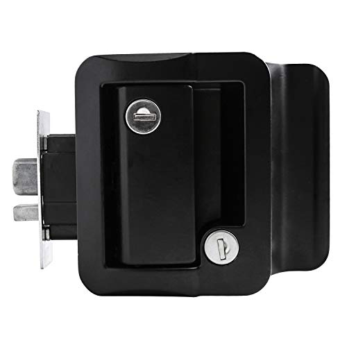 Leisure Locks RV Travel Trailer Entry Door Lock Polar Black Paddle Deadbolt - Image 4