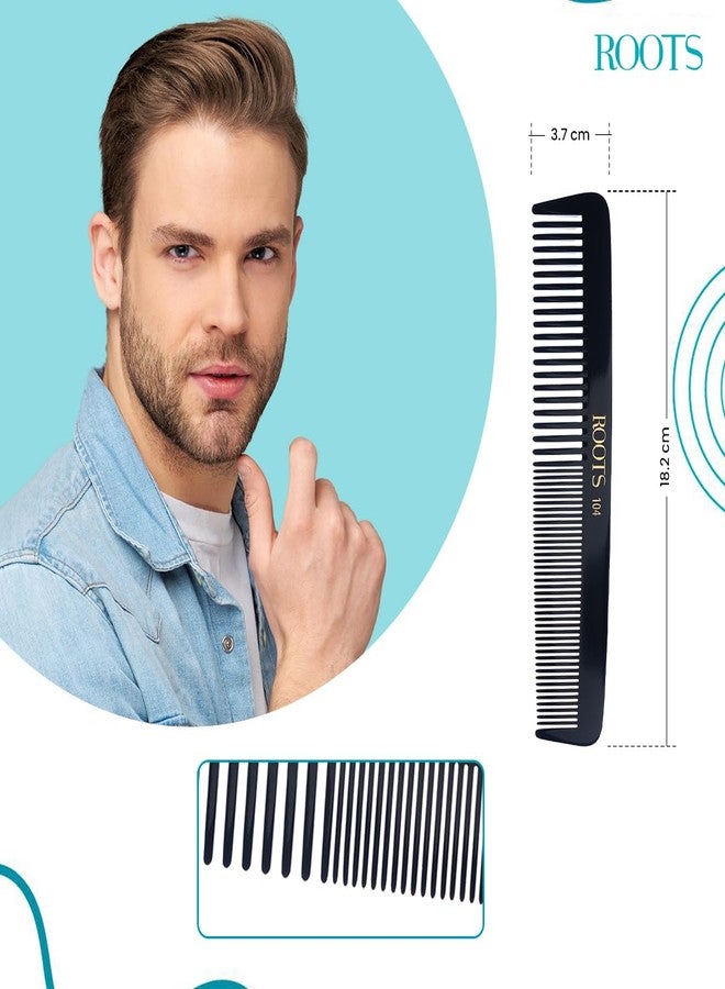 روتس - مشط قص شعر احترافي | جودة صالونات التجميل - للرجال والنساء | مثالي لتقسيم الشعر وتلوينه | أسنان دائرية تمنع تلف الشعر وفروة الرأس | للاستخدام على الشعر الرطب والجاف | الطول: 7.1 بوصة | رقم الموديل: 104 - Image 5
