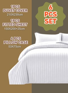 Blueberry 6 Pieces Striped Queen Duvet Cover Set  - Image 2